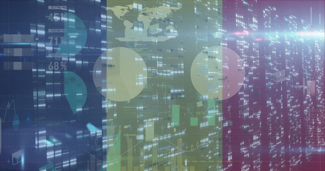 French Flag Merges with Futuristic Data Analytics Visual from Ukraine Crisis