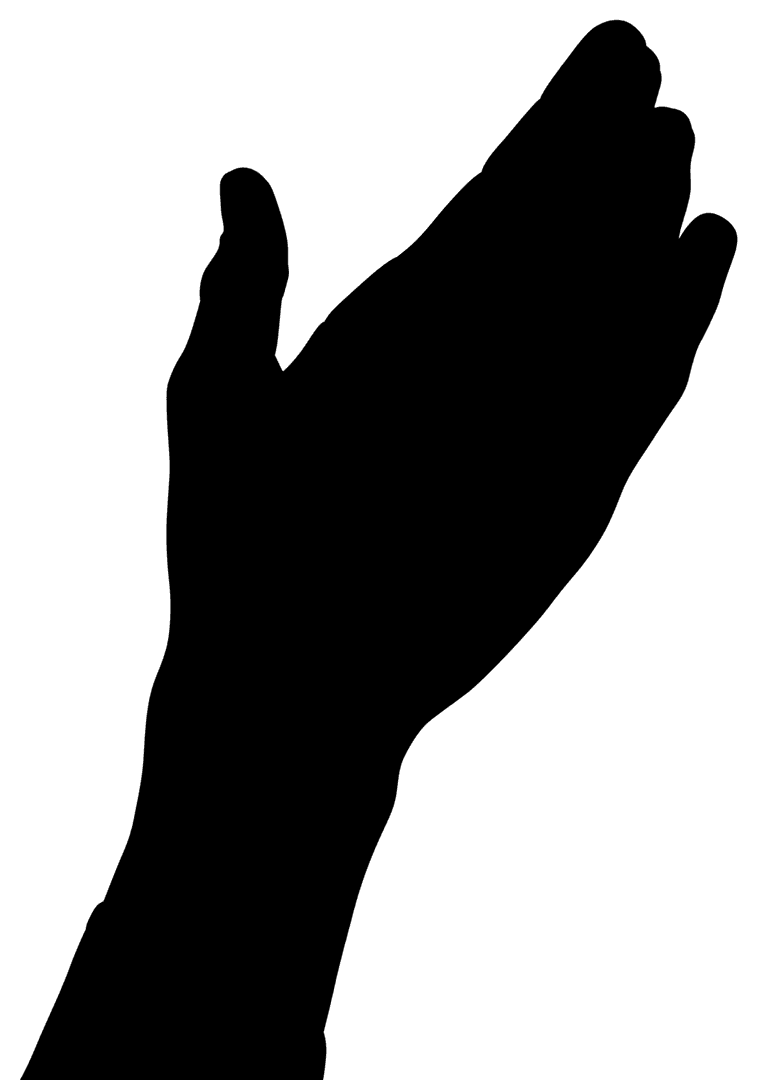 Transparent Silhouette of Giving Hand Gesture