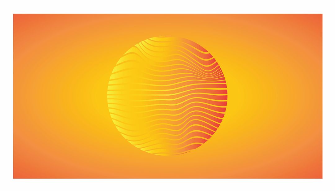 Radiant Sun with Wavy Lines on Orange Background - Download Free Stock Templates Pikwizard.com