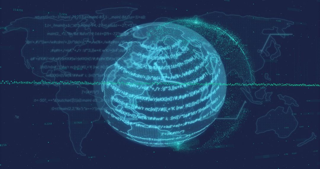 Digital Globe with Data Streams in Futuristic Network Concept