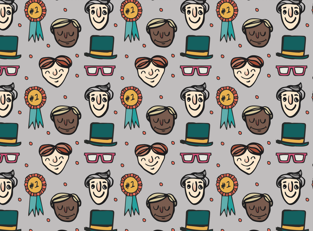 Rows of Faces, Hats, and Prizes Pattern on Transparent Background - Download Free Stock Images Pikwizard.com