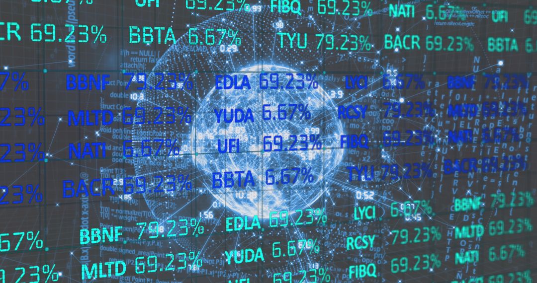 Digital Data Flow Surrounding a Globe in Cyberspace