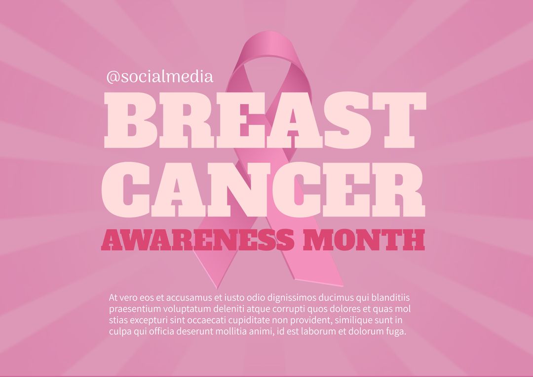 Breast Cancer Awareness Month Pink Ribbon Celebration Poster - Download Free Stock Templates Pikwizard.com