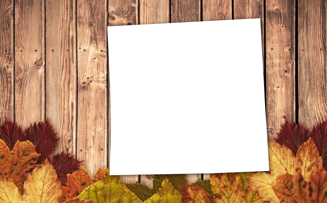 Transparent Square Frame Surrounded by Autumn Leaves on Wooden Background - Download Free Stock Images Pikwizard.com