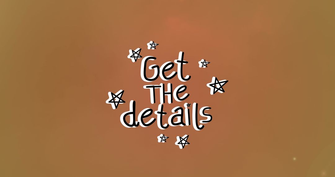 Get the Details Text with Stars on Orange Background