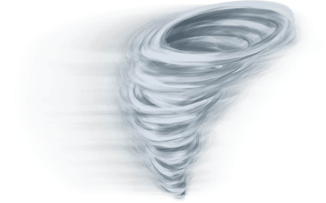 Grey Whirlwind Digital Illustration on Transparent Background