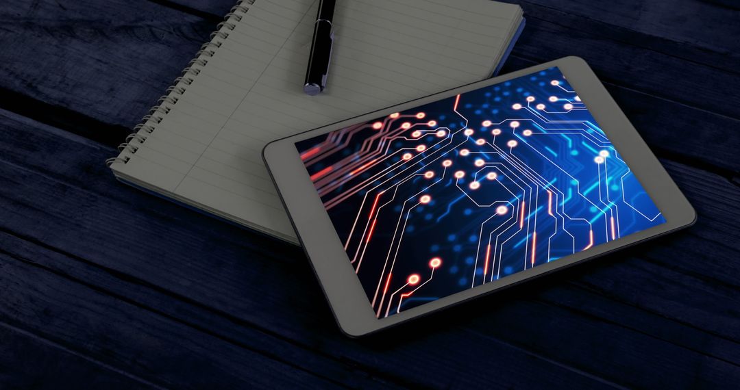 Online Network Tablet Showing Digital Interface and Electronics