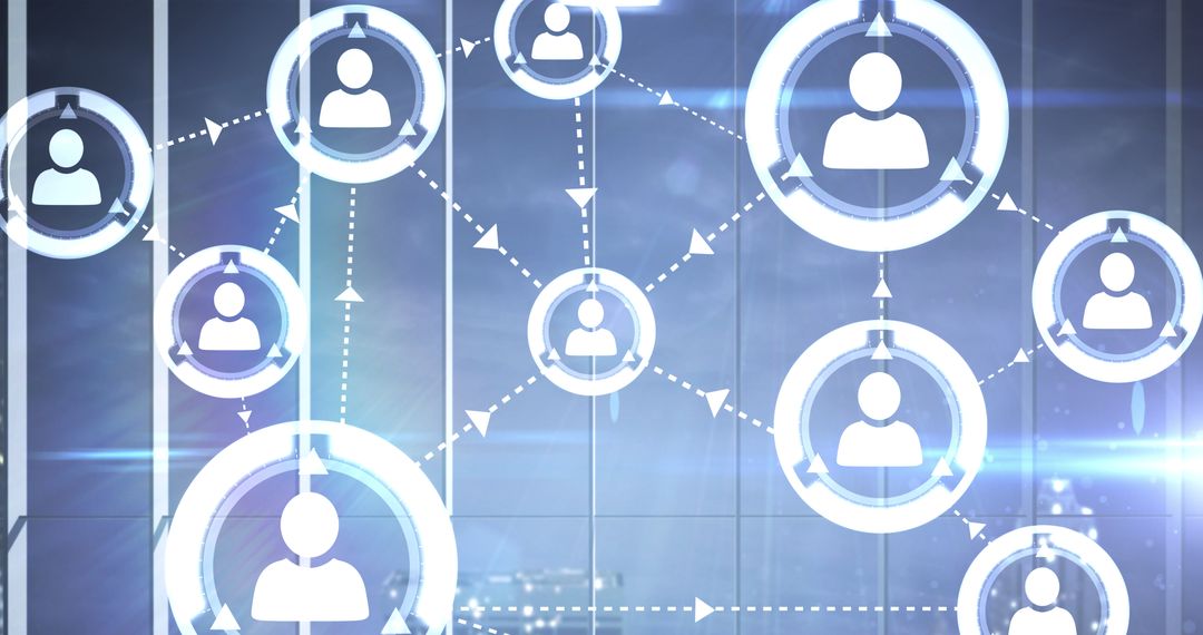 Digital Network Connecting People Over Cityscape