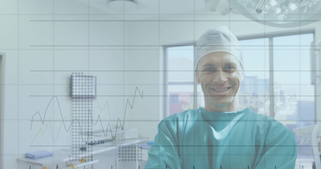 Caucasian Doctor Efficiently Analyzing Medical Financial Data