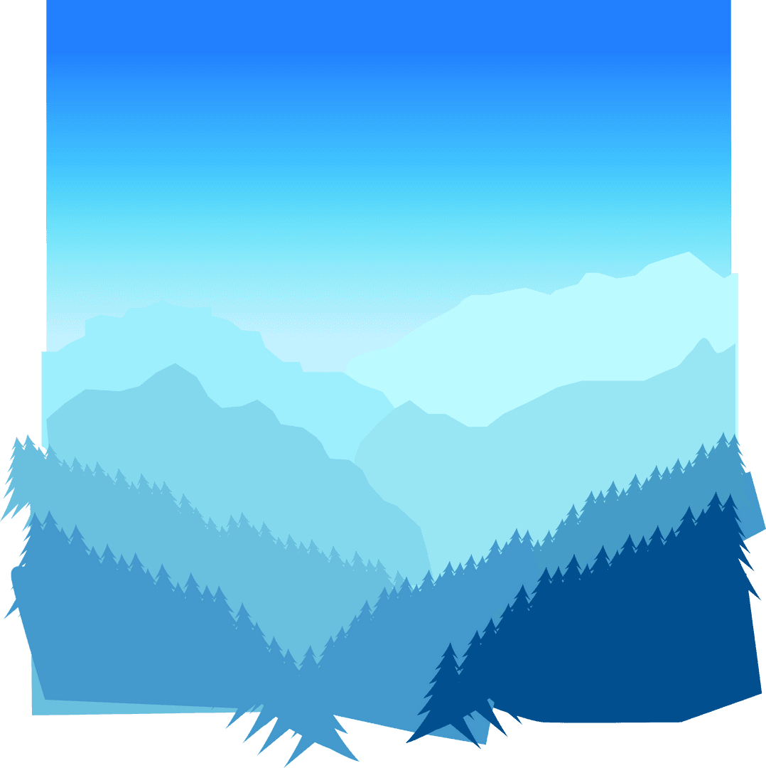 Transparent Scenic Mountain Range Palette Illustration