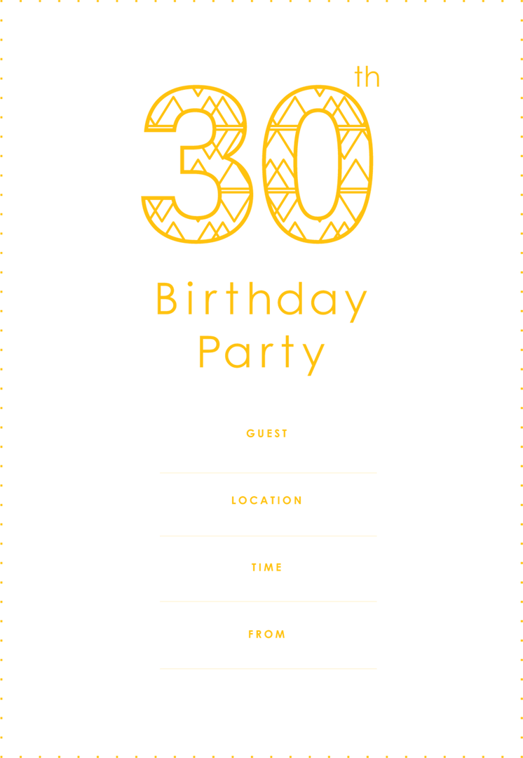 Transparent Yellow 30th Birthday Invitation Isolated Vector - Download Free Stock Images Pikwizard.com