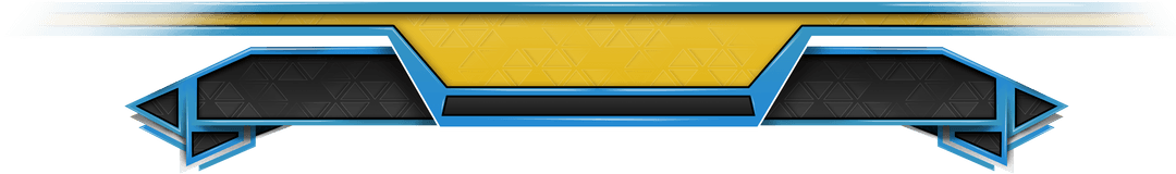 Futuristic Blue and Yellow Shape on Transparent Background