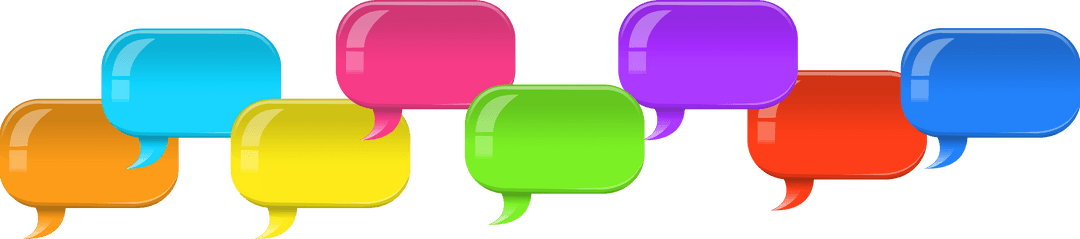 Colorful Transparent Speech Bubbles for Creative Communication