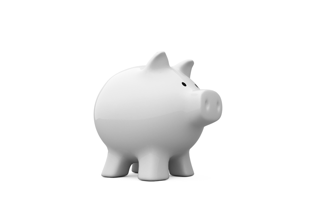 White Piggy Bank Digital Illustration on Transparent Background - Download Free Stock Images Pikwizard.com