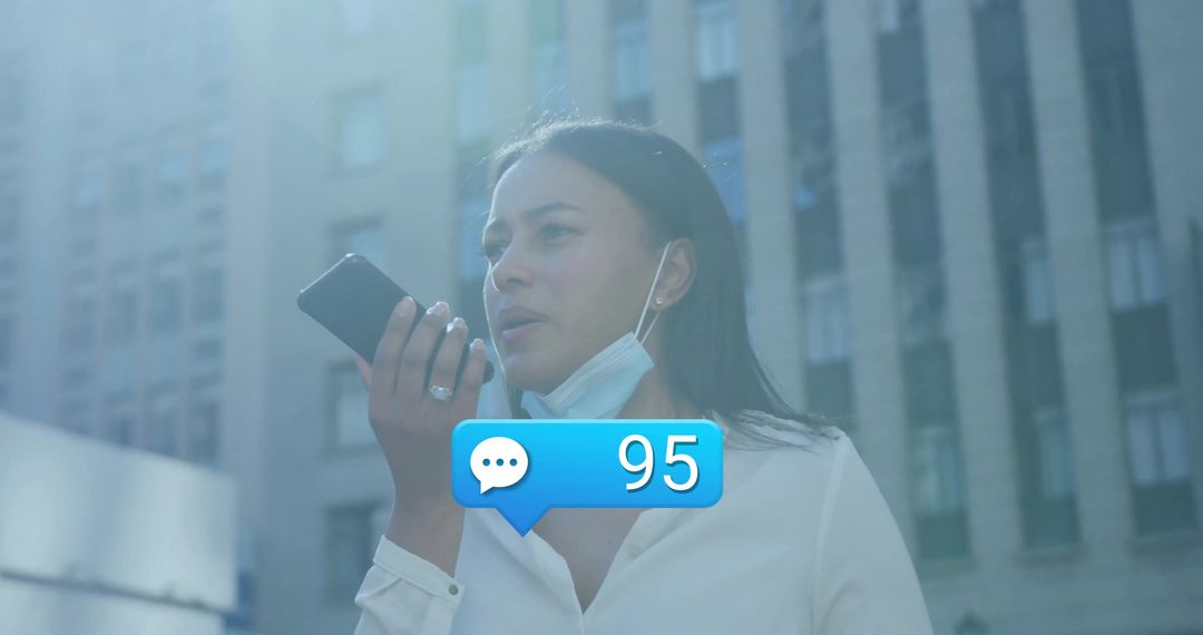 Professional Unmasked Woman Using Voice Note Technology