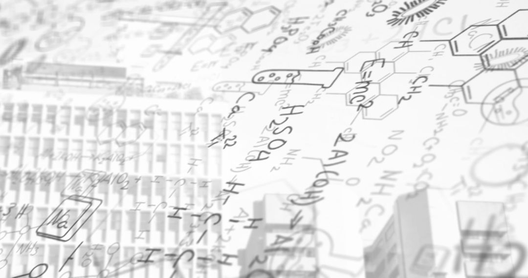 Mathematical Formulas and Cityscape Abstract Composition