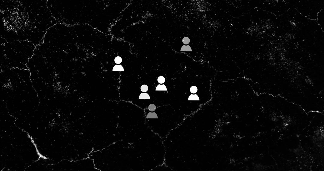 Digital Network with Social Icons on Dark Background