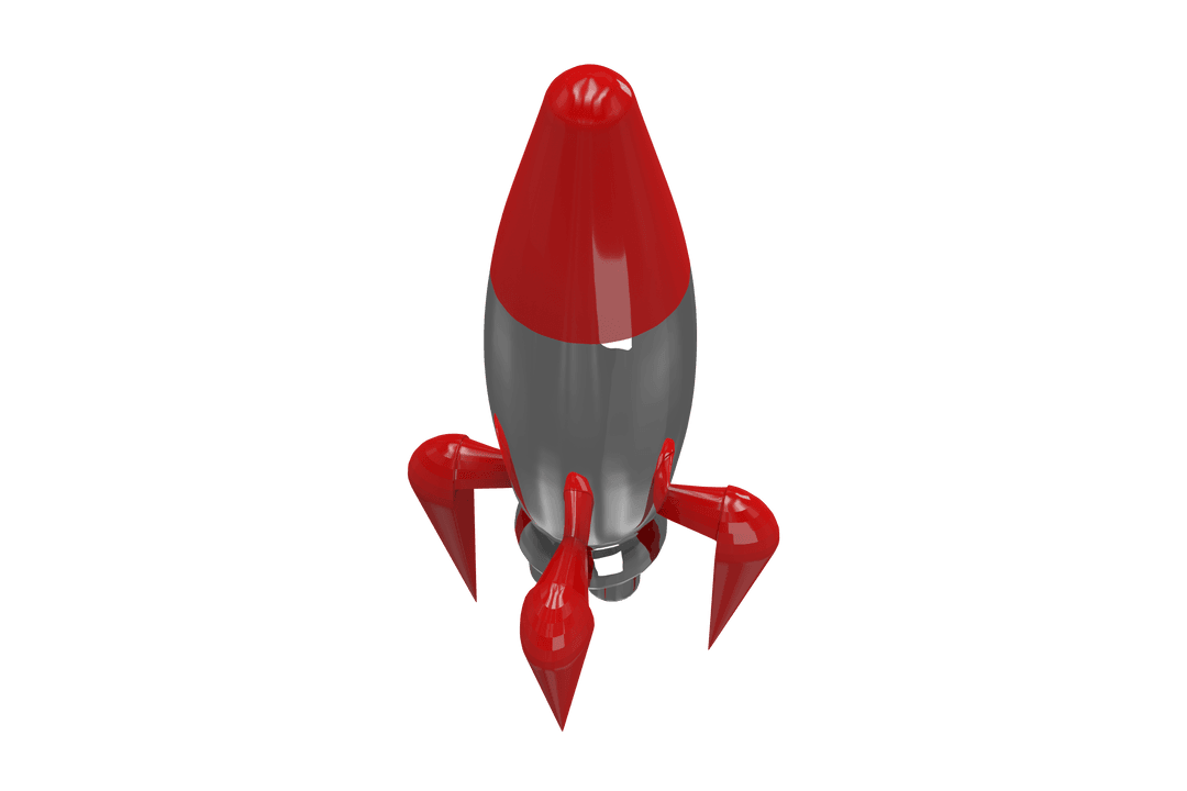 Transparent Red Rocket Icon with Modern Design