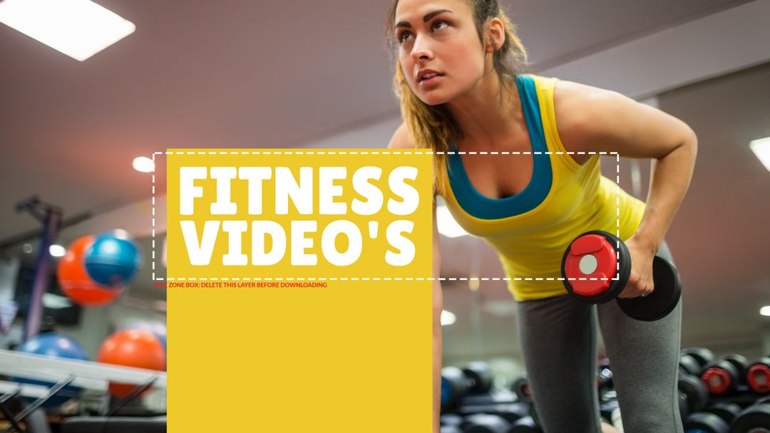 Fitness Template Featuring Woman with Dumbbell in Gym - Download Free Stock Templates Pikwizard.com