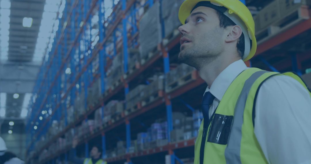 Warehouse Supervisor Examining Logistics with Focus on Safety