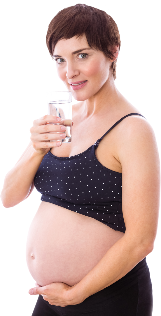 Pregnant Woman Drinking Glass of Water Transparent Background Health Concept - Download Free Stock Images Pikwizard.com