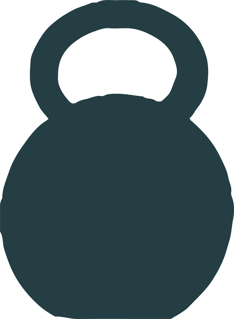 Minimal Kettlebell Silhouette on Transparent Background