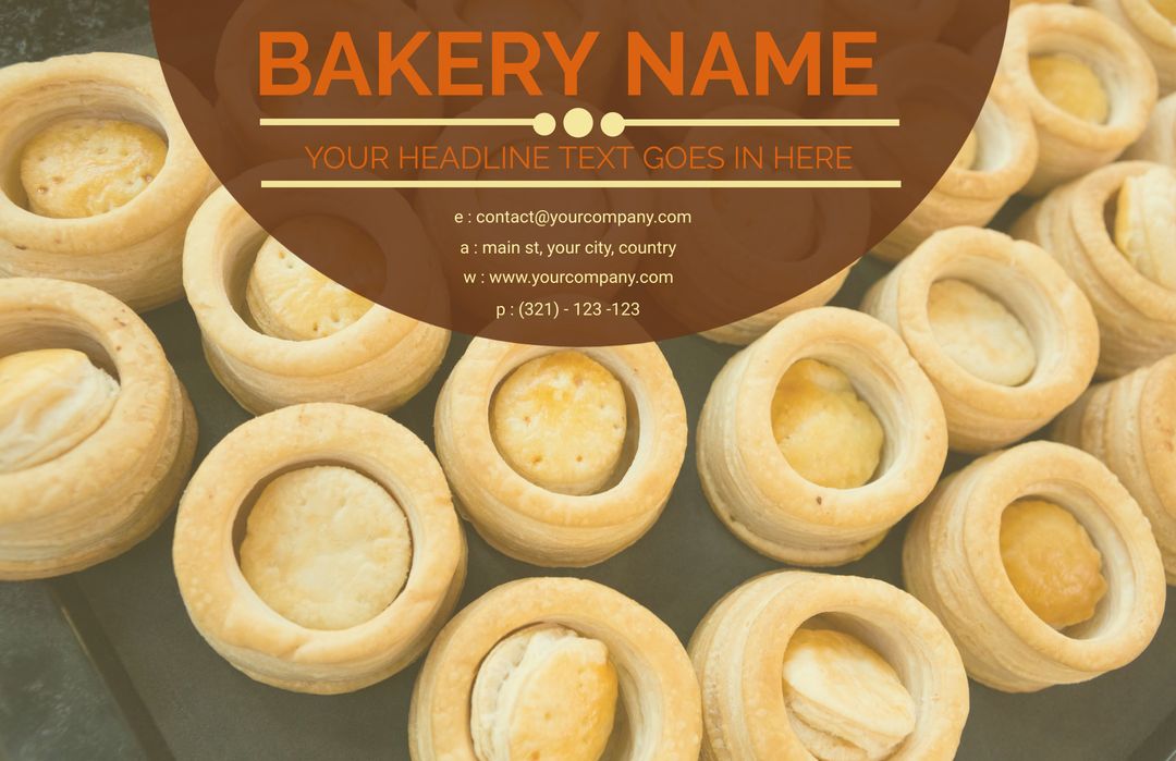 Freshly Baked Warm Golden Pastries Marketing Flyer Template - Download Free Stock Templates Pikwizard.com