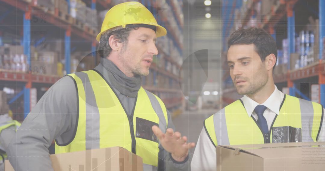 Warehouse Workers Discussing Logistics Strategy