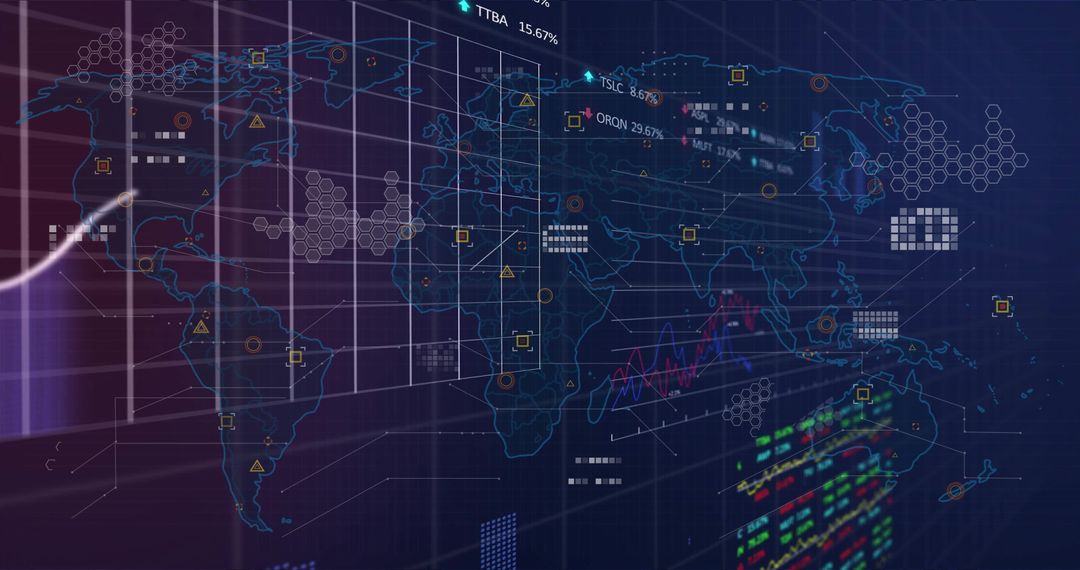 global data visualization with digital world map and analytical graphs - Free Images, Stock Photos and Pictures on Pikwizard.com