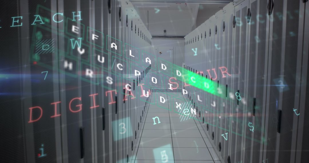 Futuristic Technology and Data Processing in Server Room