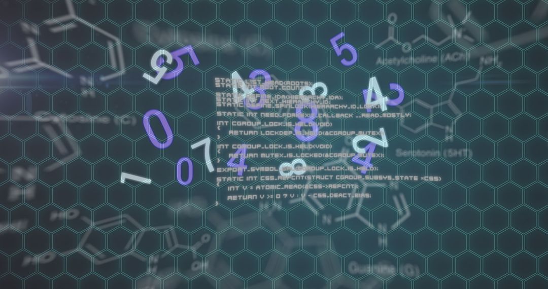 Digital Code and Chemical Structures Interface Visualizing Science and Technology - Free Images, Stock Photos and Pictures on Pikwizard.com