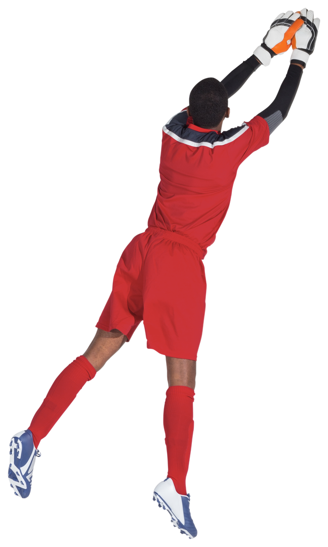 Transparent Goalkeeper in Red Makings Dynamic Jump Save - Download Free Stock Images Pikwizard.com