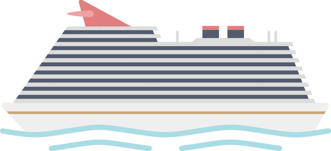 Passenger Ship Digital Illustration On Transparent Background
