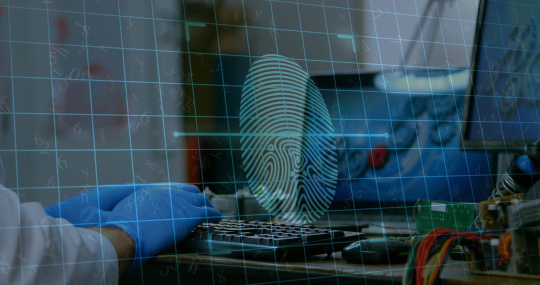 Biometric Security Concept with Scientist Using Digital Interface