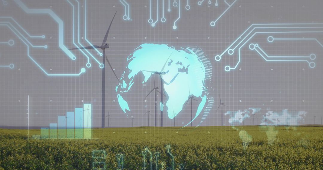 Renewable Energy Technology in a Rural Field with Digital Interface