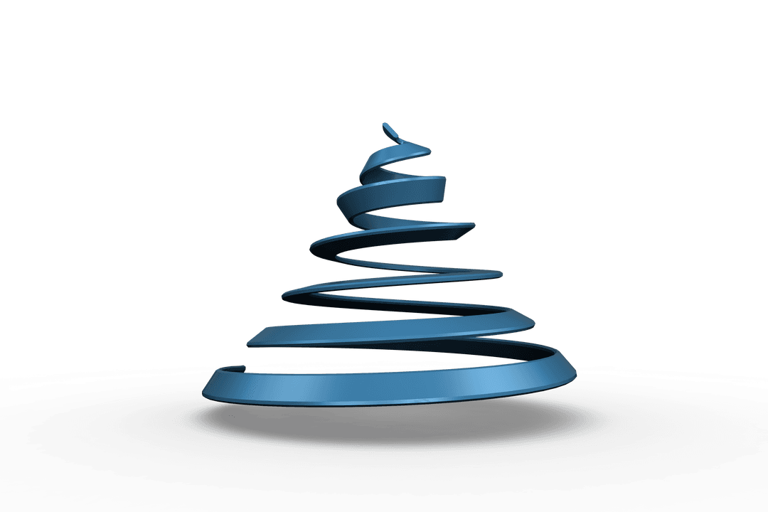 Christmas Spiral Decoration Isolated on Transparent Background