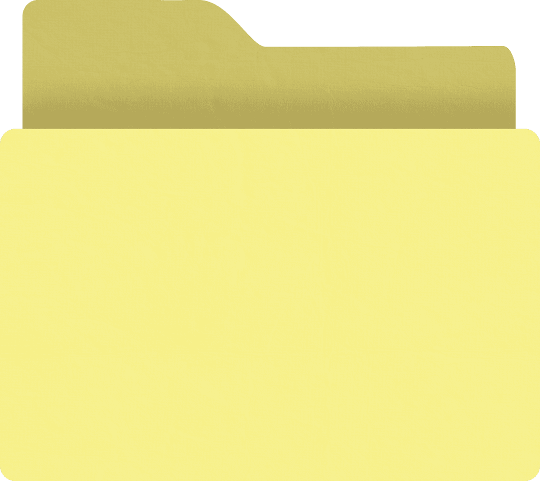 Transparent Yellow File Folder Icon on Isolated Background