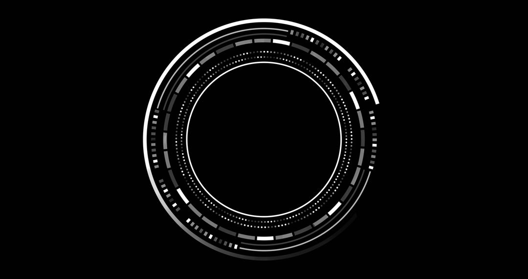 Futuristic Digital Interface with Data Circular Elements