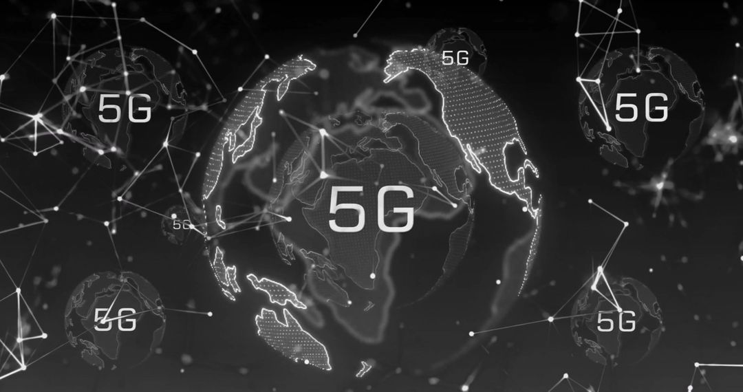 Global 5G Network Connections with Digital Interface Concept