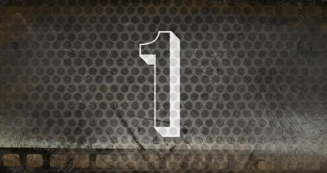 Retro 3D Countdown Number One with Textured Background
