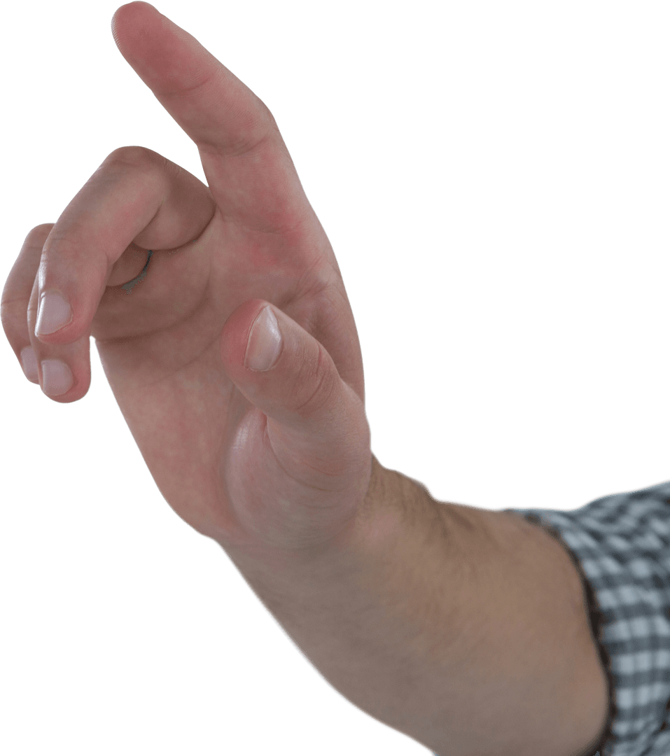 Close-up of Transparent Pointing Hand Gesture