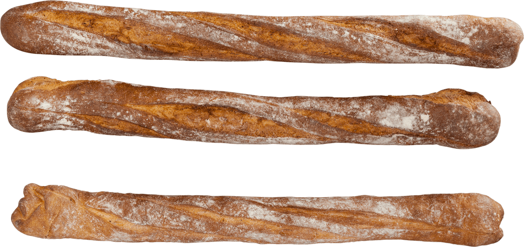 Transparent Baguette Trio Top View with Visible Texture