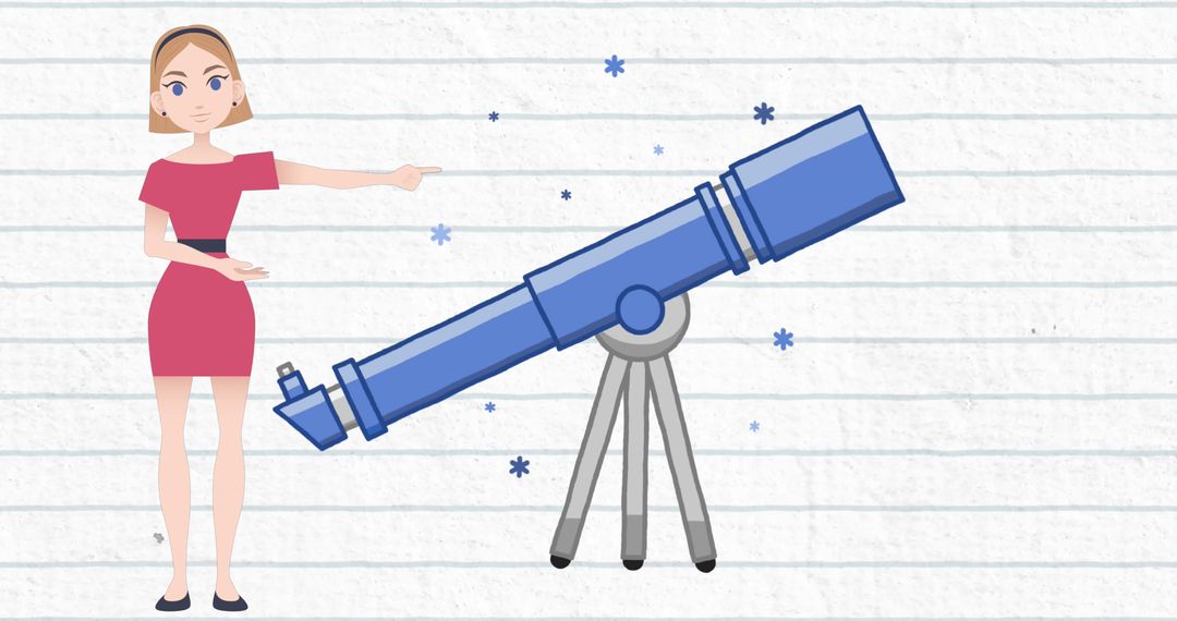 Woman Explaining Telescope Concept for Mentoring Month Celebration