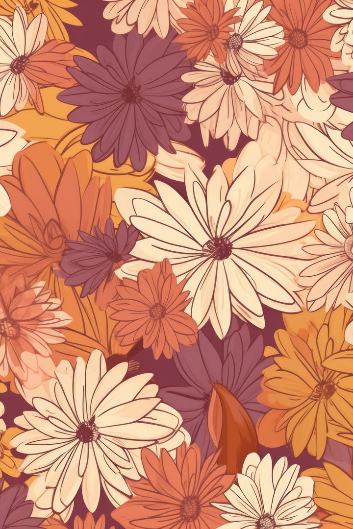 Multi coloured flowers on brown background, created using generative ai technology - Free Images, Stock Photos and Pictures on Pikwizard.com