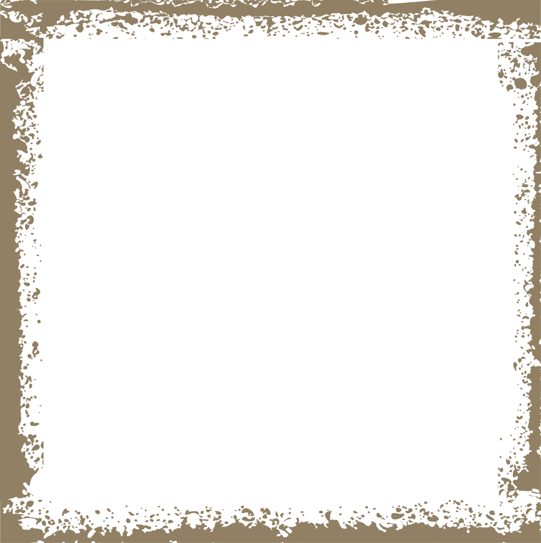 Distressed Slate-Blue Frame with Paint-Splatter Border on Transparent Background