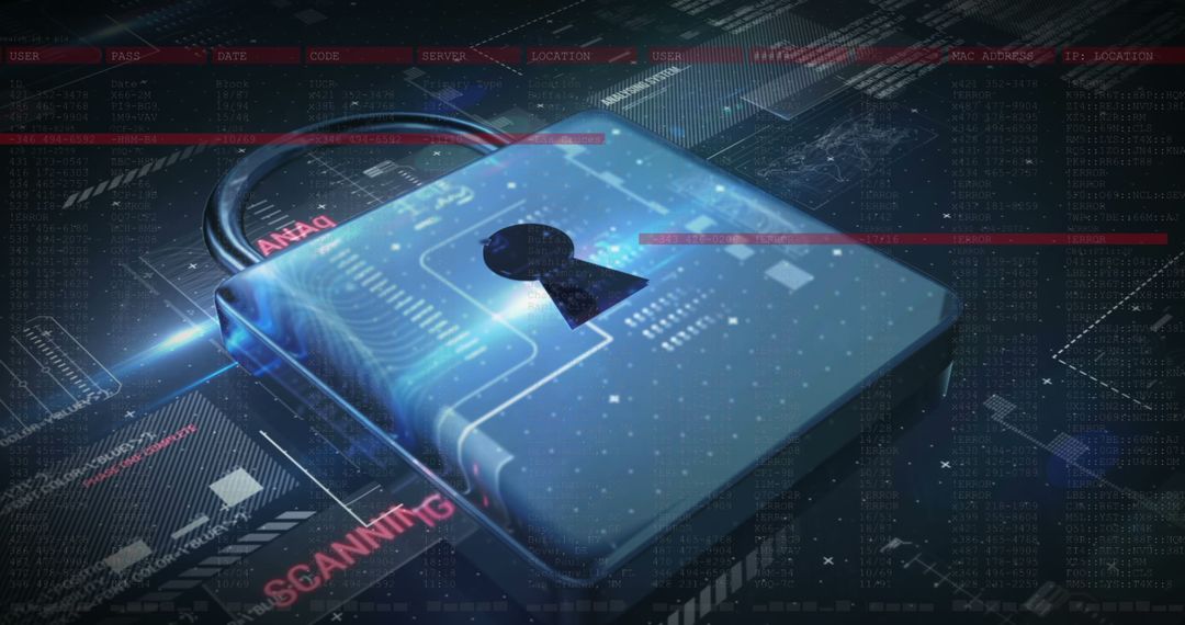 Digital Padlock and Data Security Concept Art