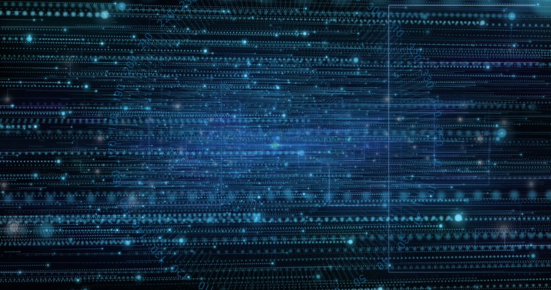 Futuristic Digital Data Stream with Blue Glowing Motion
