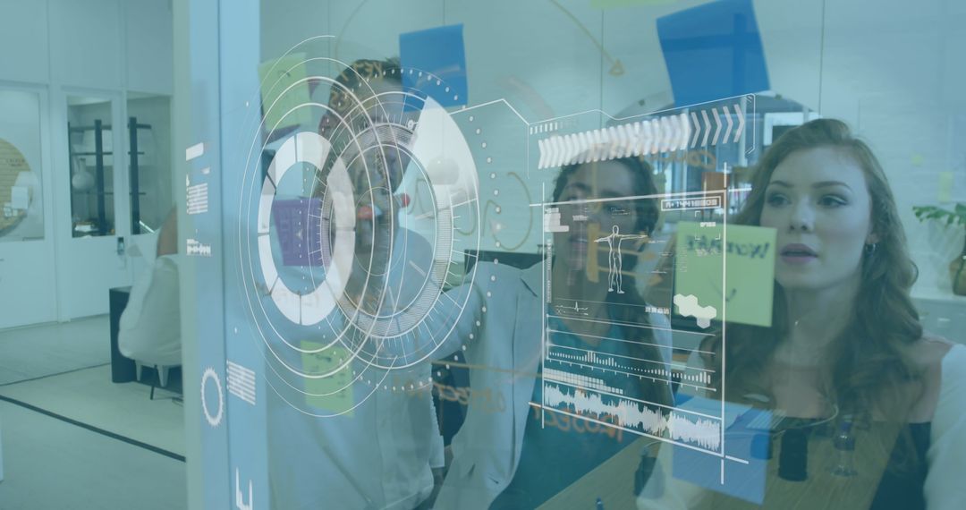 Futuristic Business Technology Concept in Modern Office