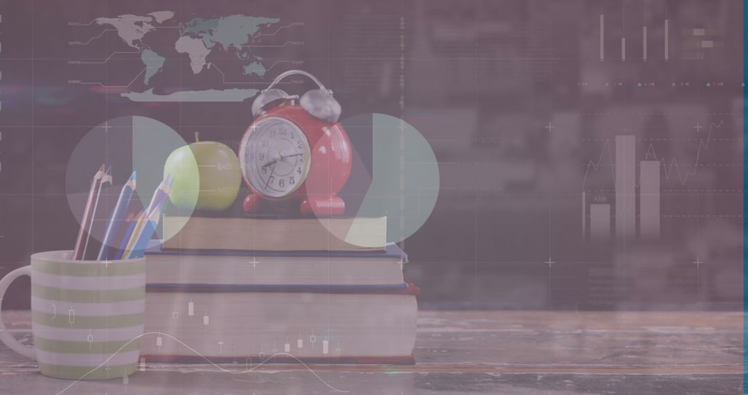 Digital Interface Over Academic Accessories Highlighting Global Education