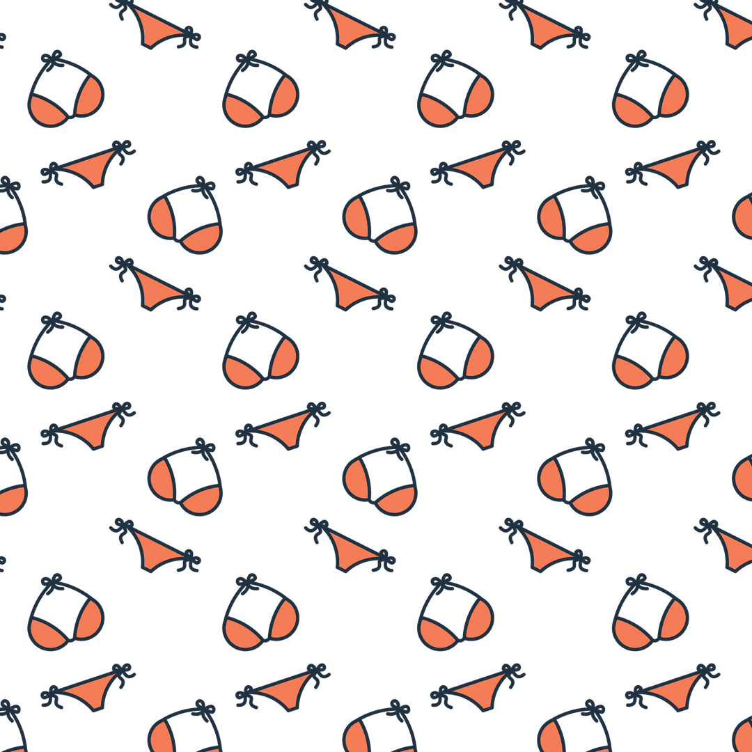 Colorful Swimsuit Pattern on Transparent Background for Summer Projects